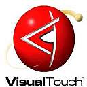 Red spherical logo with a white arrow design and the text "visualtouch.