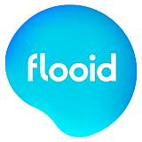 Logo with the word "flooid" written in white on a blue bubble-like background.