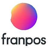 Colorful gradient sphere above the word "franpos" in lowercase font.