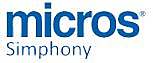Company logo for "micros symphony" featuring stylized text.
