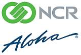 Ncr corporation logo alongside the aloha point-of-sale system trademark.