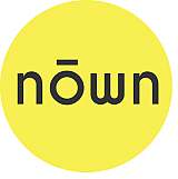 Yellow circular logo with the word "nōwn" in lowercase black font.