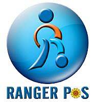 Logo of ranger pos with a blue and orange design.